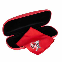 1. FC Köln Brillenetui - Ungerwähs - rot Hartschale Etui mit Putztuch