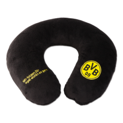 Borussia Dortmund Nackenkissen schwarz Kissen, Reisekissen BVB 09