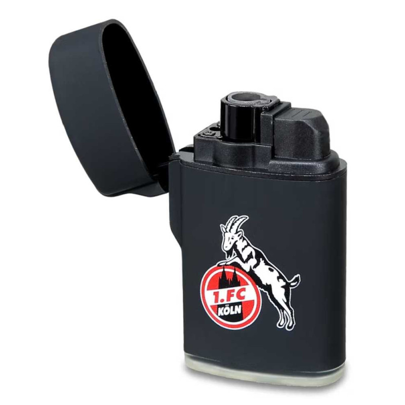 1. FC Köln Sturmfeuerzeug - Rubber schwarz - Feuerzeug Lighter