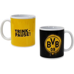 Borussia Dortmund Tasse befüllt mit Waffeln Kaffeetasse gefüllt Geschenkset BVB 09