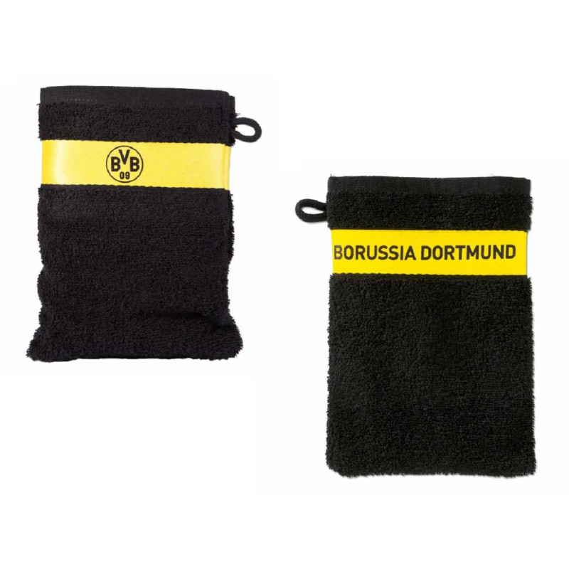 Borussia Dortmund Waschhandschuh schwarz Waschlappen BVB 09 Seiflappen