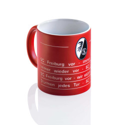 SC Freiburg Tasse - Hymne - rot Kaffeetasse Kaffeepot Mug - Plus Lesezeichen Wir lieben Fußball