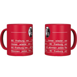 SC Freiburg Tasse - Hymne - rot Kaffeetasse Kaffeepot Mug - Plus Lesezeichen Wir lieben Fußball
