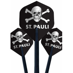 FC St. Pauli Dartpfeil Flights - Totenkopf - 3er Set Dartflights schwarz