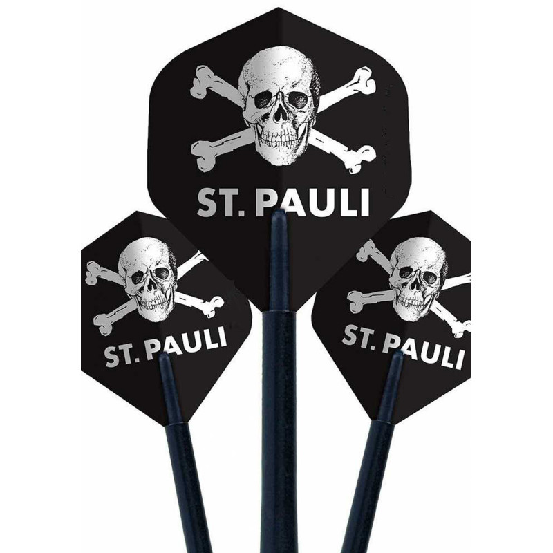 FC St. Pauli Dartpfeil Flights - Totenkopf - 3er Set Dartflights schwarz
