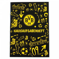 Borussia Dortmund Hausaufgabenheft - Grafitti - schwarz Schulheft A5 Heft BVB 09
