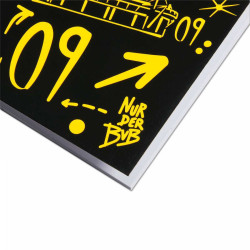 Borussia Dortmund Hausaufgabenheft - Grafitti - schwarz Schulheft A5 Heft BVB 09