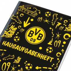 Borussia Dortmund Hausaufgabenheft - Grafitti - schwarz Schulheft A5 Heft BVB 09