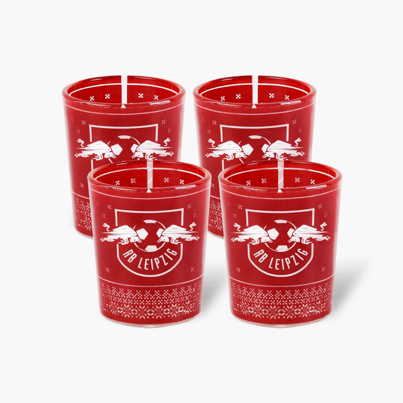 RB Leipzig Teelichtglas 4er Set Windlicht RBL Kerzenglas Teelichthalter
