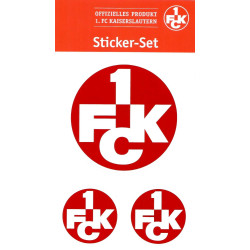1. FC Kaiserslautern Autoaufkleber 3er Set - Logo rot - Aufkleber Sticker FCK