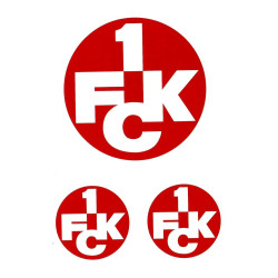 1. FC Kaiserslautern Autoaufkleber 3er Set - Logo rot - Aufkleber Sticker FCK