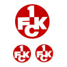 1. FC Kaiserslautern Autoaufkleber 3er Set - Logo rot - Aufkleber Sticker FCK