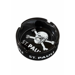 FC St. Pauli Aschenbecher Totenkopf schwarz Ascher rund Keramik Ashtray rund