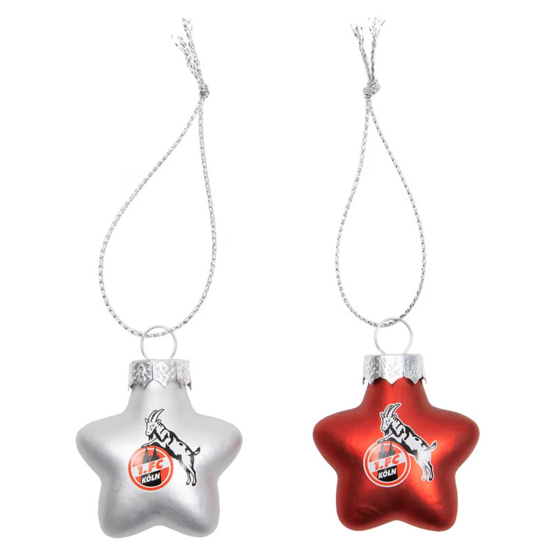 1. FC Köln Weihnachtskugel - Sterne - 10er Set | Weihnachtsanhänger | Christbaumkugel