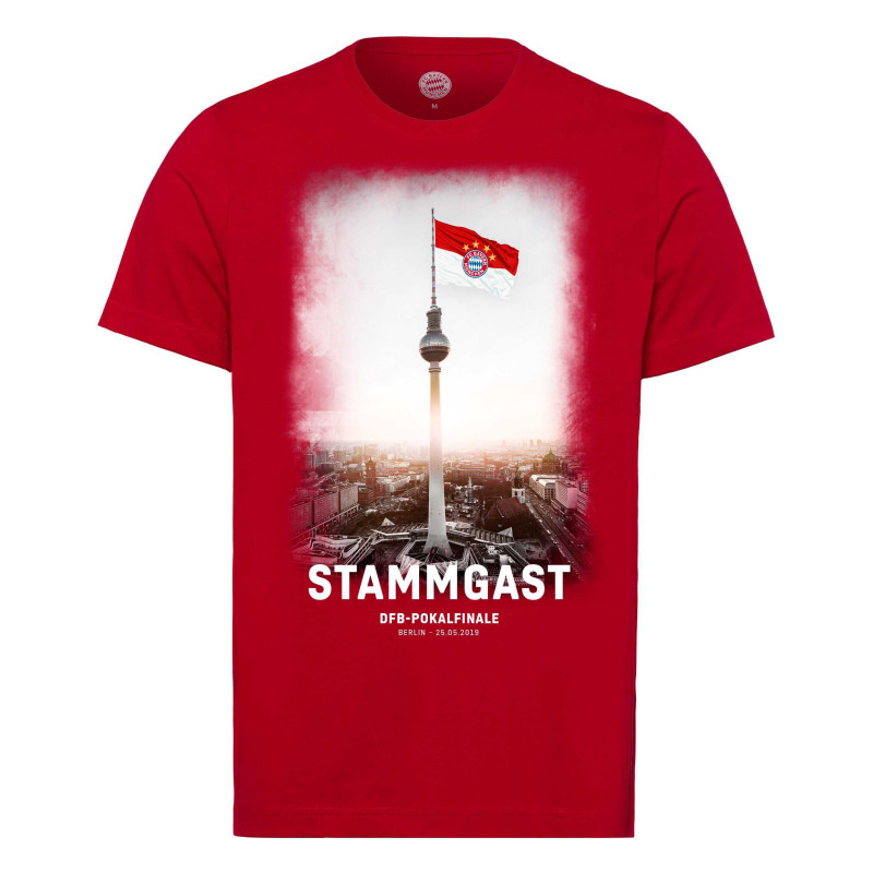 FC Bayern München T-Shirt - Stammgast - rot Shirt zum Pokalfinale FCB