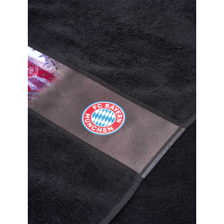 FC Bayern München Duschtuch - Allianz Arena - schwarz mit Bordüre, Strandtuch 70 x 140 cm Badetuch FCB