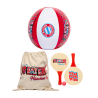 FC Bayern München Strandspiel 3er Set : Wasserball, Beach Tennis-Set mit Ball und Stoffbeutel FCB Beachball