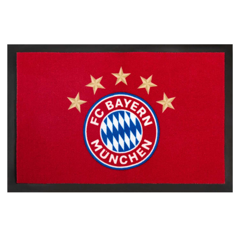 FC Bayern München Fan Fußmatte - Logo 5 Sterne - rot Matte Fußabtreter FCB