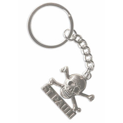 FC St. Pauli Schlüsselanhänger - Skull silber - Metall Anhänger Totenkopf Keychains