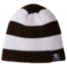 FC St. Pauli Mütze - Blockstreifen braun-weiß - Beanie | Strickmütze