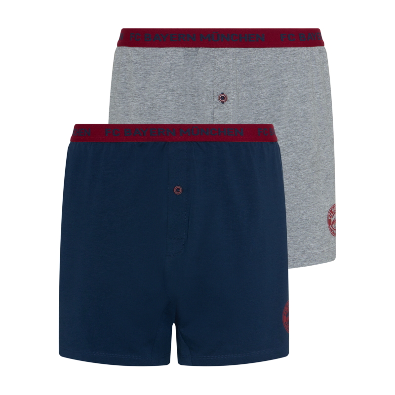 FC Bayern München Boxershorts 2er-Set grau/navy Short Unterhose FCB - diverse Größen