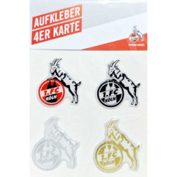 1. FC Köln 3D Aufkleber- Logo - 4er-Set Sticker Aufkleberkarte