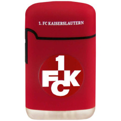 1. FC Kaiserslautern Sturmfeuerzeug - Rubber rot - Jet Feuerzeug Lighter FCK