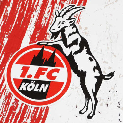 1. FC Köln Metallschild - Logo - rot-weiß Schild Blechschild Used Look