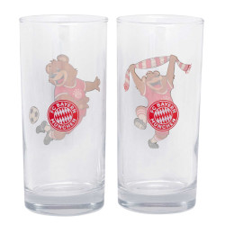 FC Bayern München Glas - Berni  jubelt - 2er-Set Trinkglas Kinderglas FCB