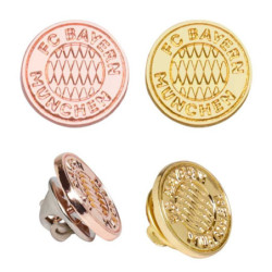 FC Bayern München Logo Pin 2er Set Gold & Rosegold Damen Anstecker Emblem Button FCB