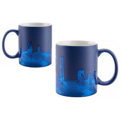FC Schalke 04 Tasse - Skyline - blau Ton-in-Ton Kaffeebecher S04