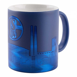 FC Schalke 04 Tasse - Skyline - blau Ton-in-Ton Kaffeebecher S04
