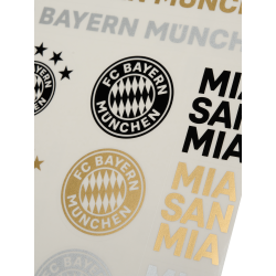 FC Bayern München Aufkleberkarte - Schriftzüge & Logo - 12er Set schwarz-gold-silber Aufkleber Sticker FCB