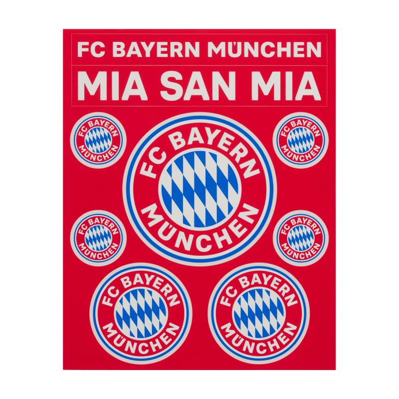 FC Bayern München Aufkleberkarte - Logo - 9er Set Aufkleber Sticker FCB