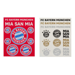 FC Bayern München 2er Set Aufkleberkarte - Schriftzüge & Logo - 21 Einzelsticker Aufkleber FCB