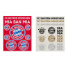 FC Bayern München 2er Set Aufkleberkarte - Schriftzüge & Logo - 21 Einzelsticker Aufkleber FCB