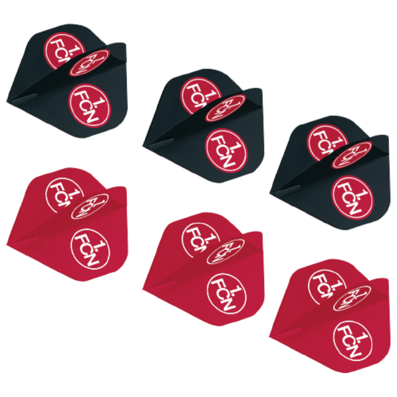 1. FC Nürnberg Dartpfeil-Flights - 6er Set - Dartflights FCN