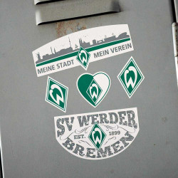 SV Werder Bremen Aufkleberkarte - Meine Stadt Mein Verein - Aufkleber 5-teilig Sticker