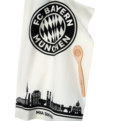 FC Bayern München Kochset 2er Set - Geschirrtuch & Holzlöffel - FCB