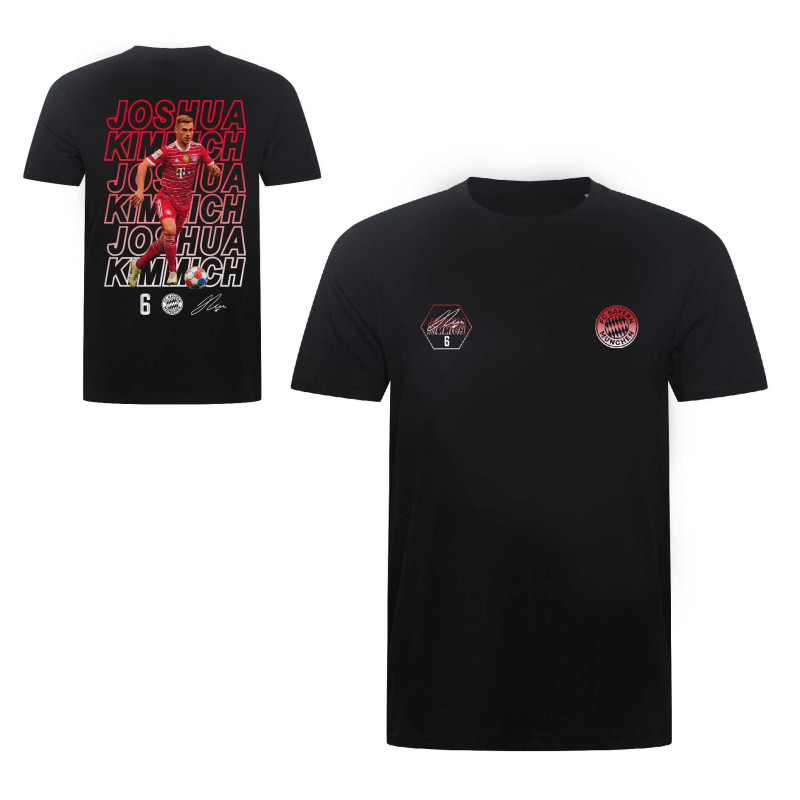 FC Bayern München T-Shirt Schriftzüge - Joshua Kimmich - schwarz Shirt FCB - diverse Größen