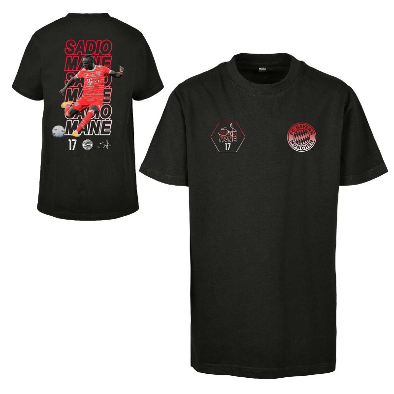 FC Bayern München Kinder T-Shirt Schriftzüge - Sadio Mané - schwarz kids Shirt FCB - diverse Größen