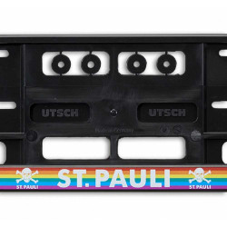 FC St. Pauli Kennzeichenhalter - Regenbogen - 2er Set Nummernschildträger Kennzeichenrahmen FCSP