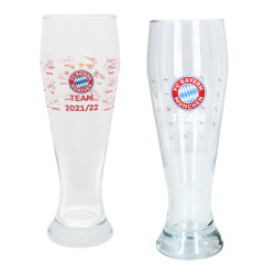 FC Bayern München Weißbierglas 2er Set aus Signature 2021/22 & Signature 2025/26 | Unterschriftenglas | Bierglas | FCB