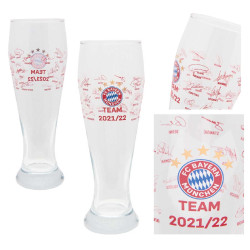FC Bayern München Weißbierglas 2er Set aus Signature 2021/22 & Signature 2025/26 | Unterschriftenglas | Bierglas | FCB