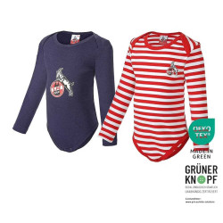 1. FC Köln Baby Body 2er Set - Bödingerstr. - langarm Babybody | Gr. 62/68 oder 74/80 wählbar