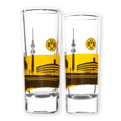 Borussia Dortmund Schnapsglas - Skyline - 2er-Set Glas BVB 09