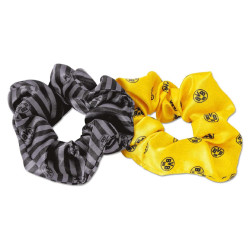 Borussia Dortmund Haargummi 2er Set gelbgold / schwarzgrau Haar Scrunchies Haarband BVB 09