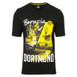 Borussia Dortmund T-Shirt - Stadion Historie - schwarz | Shirt | BVB 09 | Gr. S bis 3XL