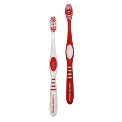 FC Bayern München Zahnbürste 2er Set medium rot-weiß toothbrush FCB