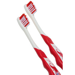 FC Bayern München Kinder Zahnbürste 2er Set soft rot/weiß Kinderzahnbürste FCB